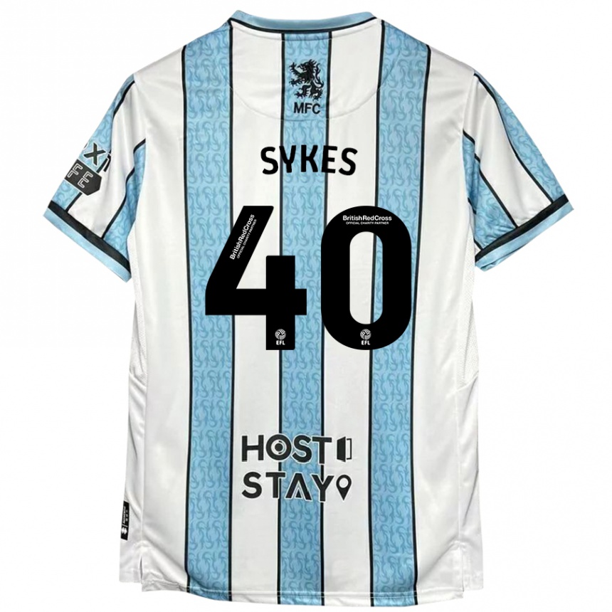 Niño Fútbol Camiseta Cain Sykes #40 Blanco Azul 2ª Equipación 2024/25 México