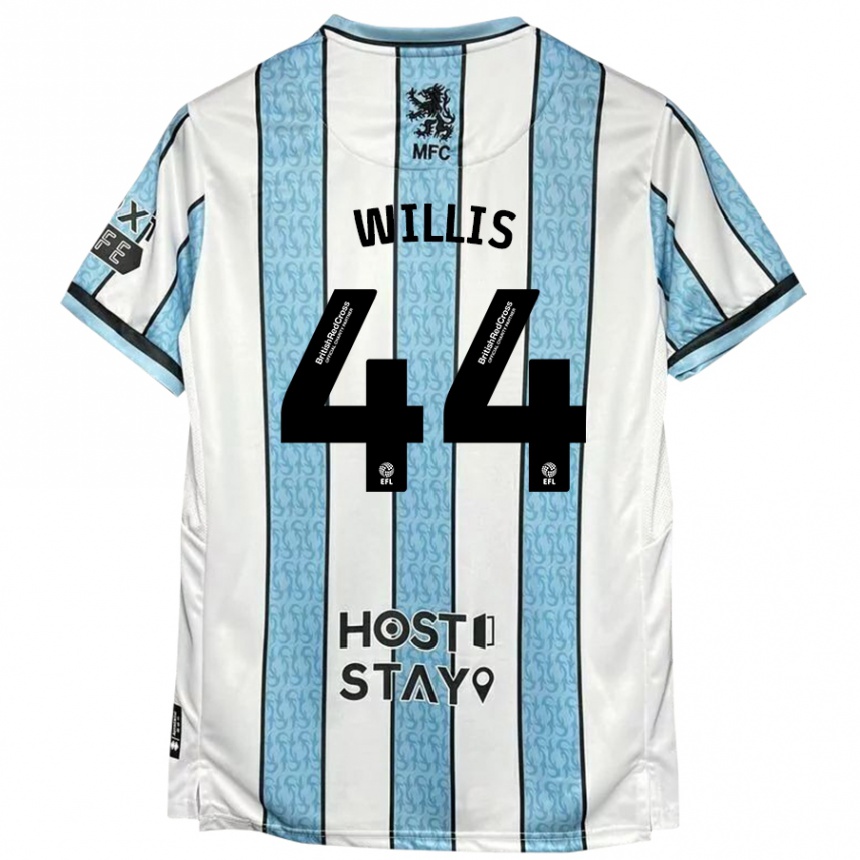 Niño Fútbol Camiseta Pharrell Willis #44 Blanco Azul 2ª Equipación 2024/25 México