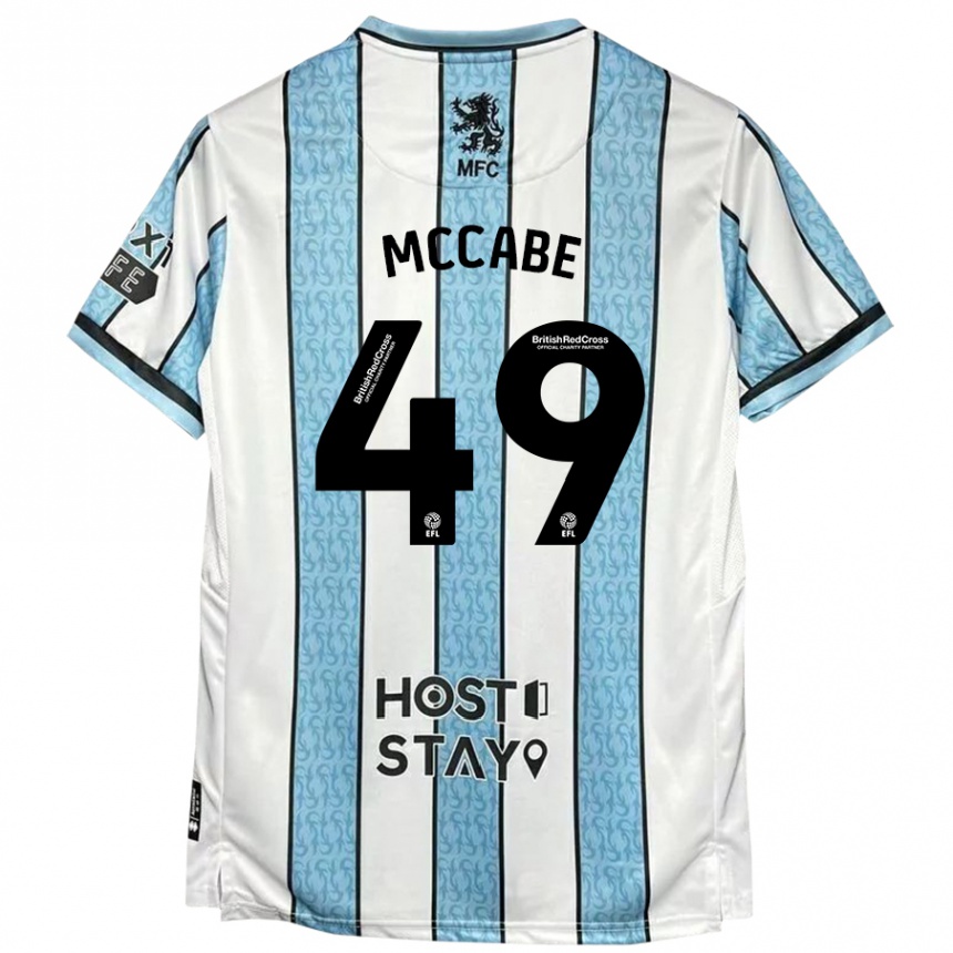 Niño Fútbol Camiseta Law Mccabe #49 Blanco Azul 2ª Equipación 2024/25 México