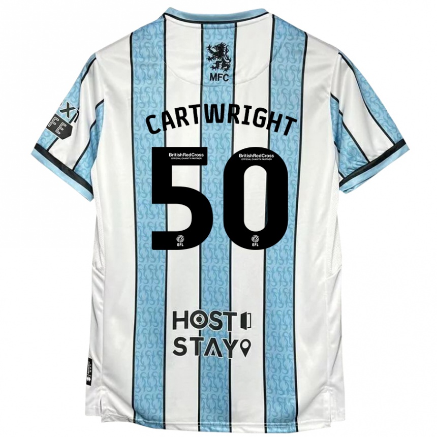 Niño Fútbol Camiseta Fin Cartwright #50 Blanco Azul 2ª Equipación 2024/25 México