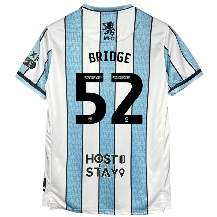 Niño Fútbol Camiseta Aj Bridge #52 Blanco Azul 2ª Equipación 2024/25 México