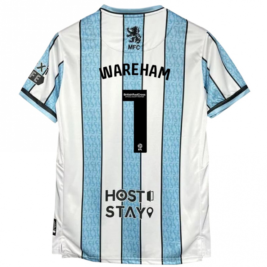 Niño Fútbol Camiseta Laura Wareham #1 Blanco Azul 2ª Equipación 2024/25 México