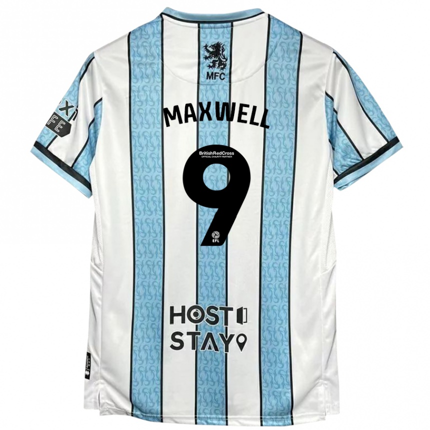 Niño Fútbol Camiseta Armani Maxwell #9 Blanco Azul 2ª Equipación 2024/25 México