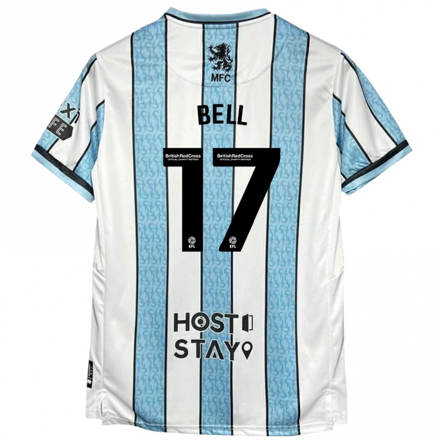 Niño Fútbol Camiseta Millie Bell #17 Blanco Azul 2ª Equipación 2024/25 México