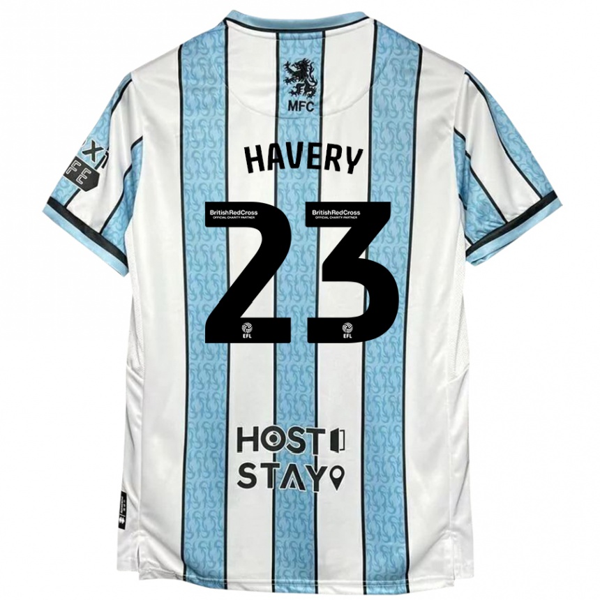 Niño Fútbol Camiseta Nicole Havery #23 Blanco Azul 2ª Equipación 2024/25 México