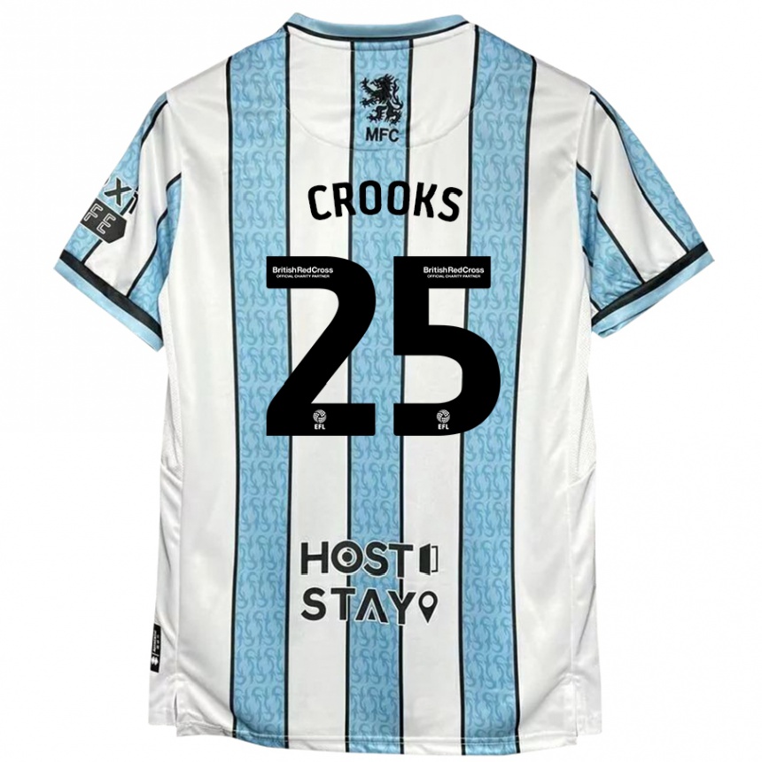 Niño Fútbol Camiseta Matt Crooks #25 Blanco Azul 2ª Equipación 2024/25 México