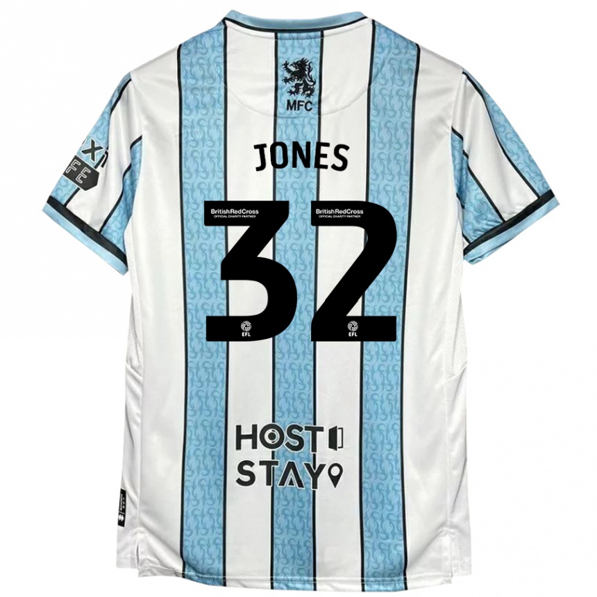 Niño Fútbol Camiseta Jamie Jones #32 Blanco Azul 2ª Equipación 2024/25 México