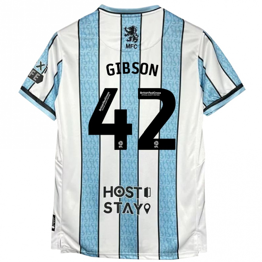 Niño Fútbol Camiseta Joseph Gibson #42 Blanco Azul 2ª Equipación 2024/25 México