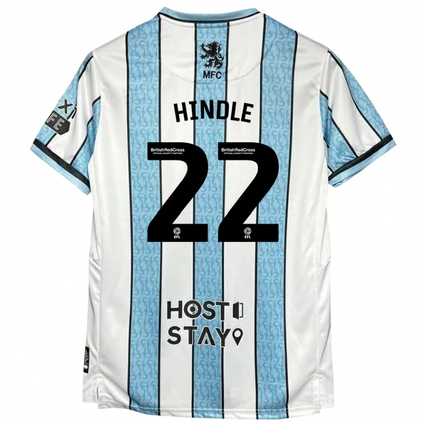 Niño Fútbol Camiseta Rachel Hindle #22 Blanco Azul 2ª Equipación 2024/25 México