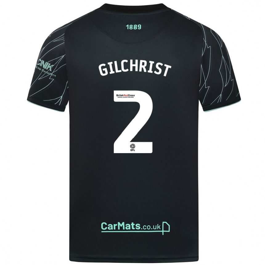 Niño Fútbol Camiseta Alfie Gilchrist #2 Negro Verde 2ª Equipación 2024/25 México