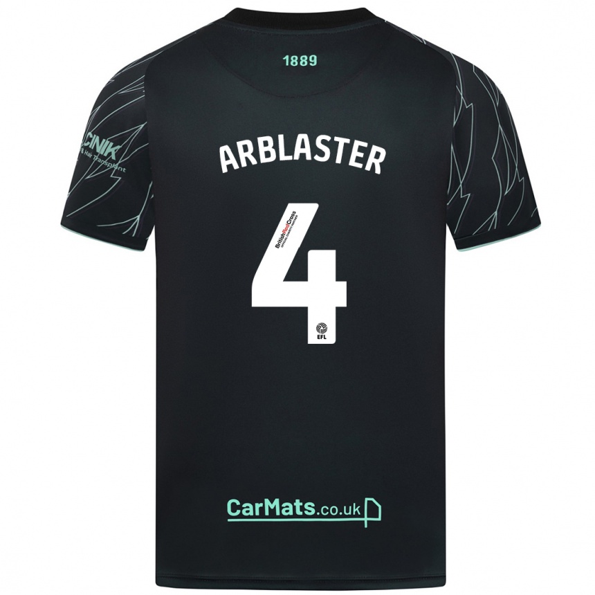 Niño Fútbol Camiseta Oliver Arblaster #4 Negro Verde 2ª Equipación 2024/25 México