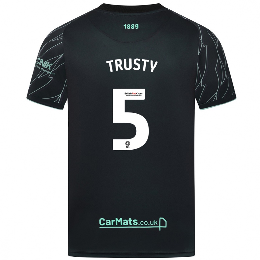 Niño Fútbol Camiseta Auston Trusty #5 Negro Verde 2ª Equipación 2024/25 México