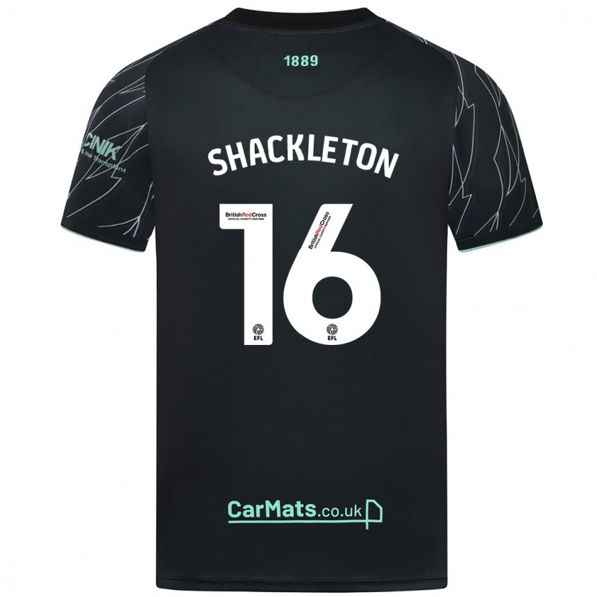 Niño Fútbol Camiseta Jamie Shackleton #16 Negro Verde 2ª Equipación 2024/25 México