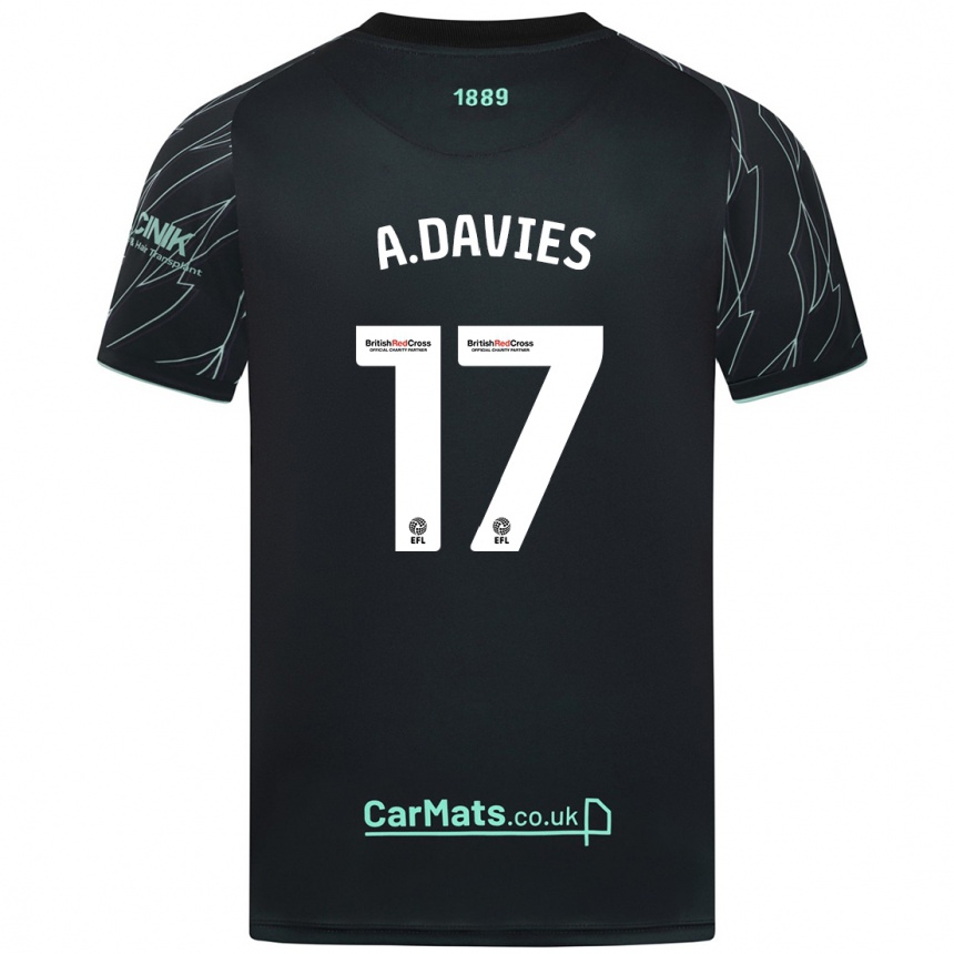 Niño Fútbol Camiseta Adam Davies #17 Negro Verde 2ª Equipación 2024/25 México