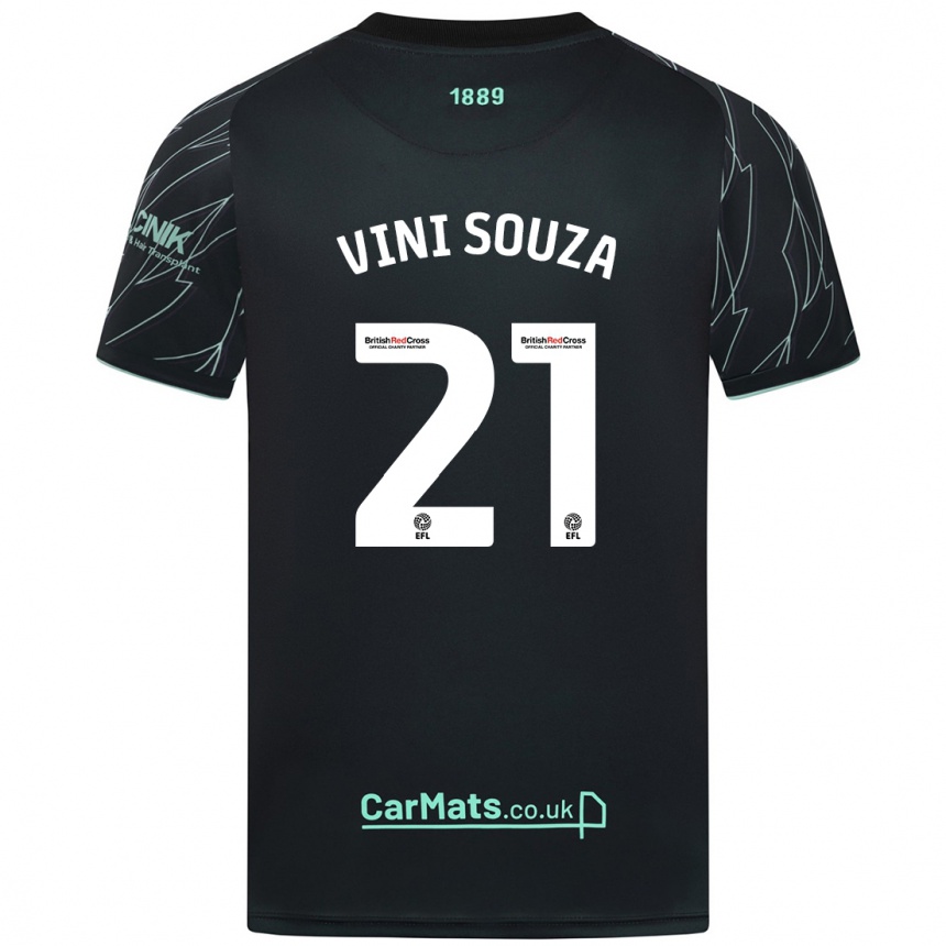 Niño Fútbol Camiseta Vini Souza #21 Negro Verde 2ª Equipación 2024/25 México