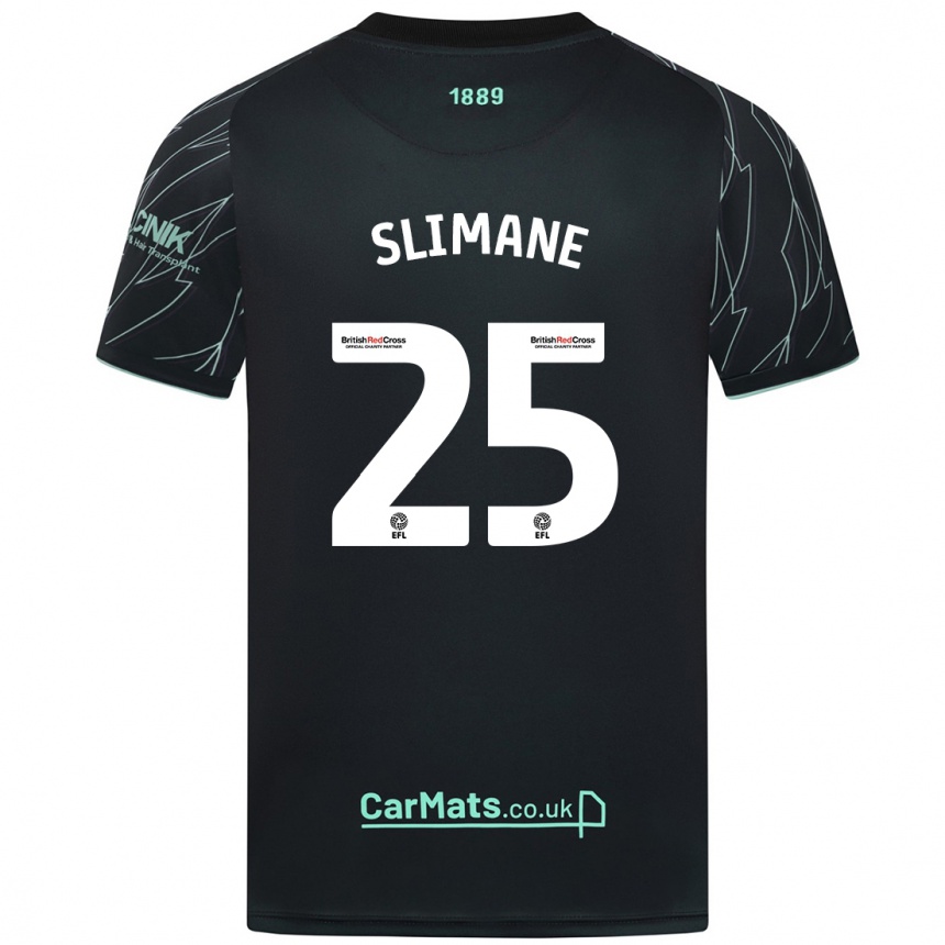 Niño Fútbol Camiseta Anis Slimane #25 Negro Verde 2ª Equipación 2024/25 México