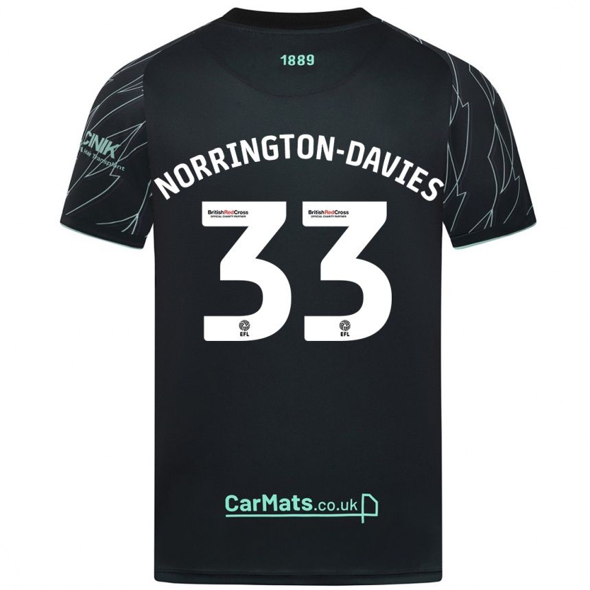 Niño Fútbol Camiseta Rhys Norrington-Davies #33 Negro Verde 2ª Equipación 2024/25 México