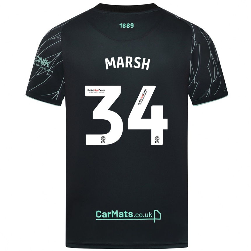 Niño Fútbol Camiseta Louie Marsh #34 Negro Verde 2ª Equipación 2024/25 México