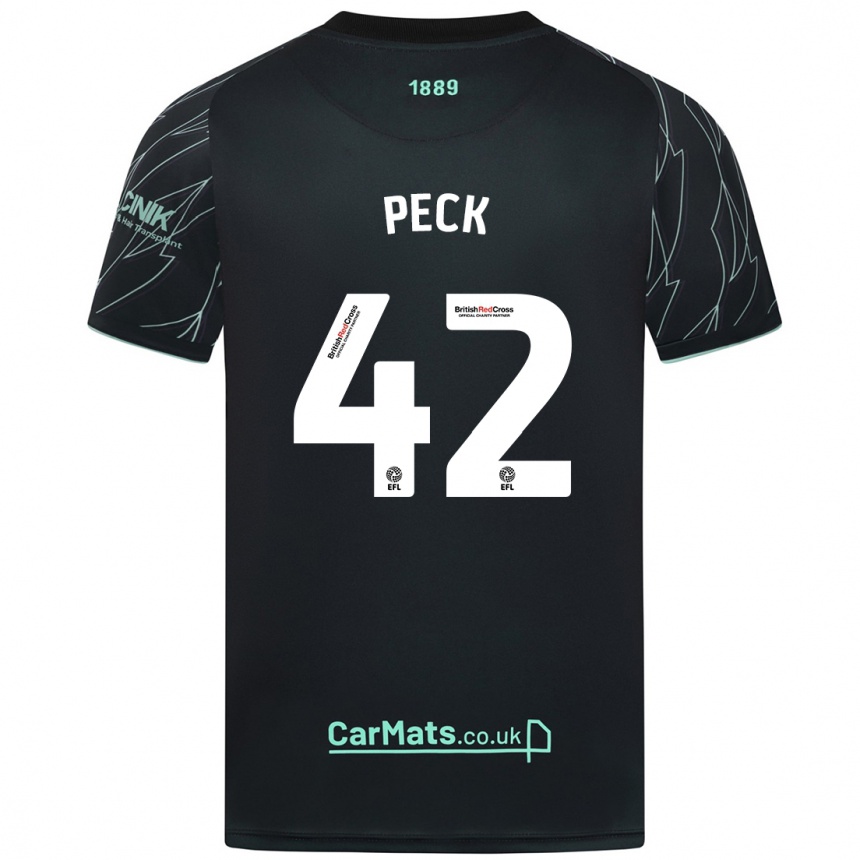 Niño Fútbol Camiseta Sydie Peck #42 Negro Verde 2ª Equipación 2024/25 México