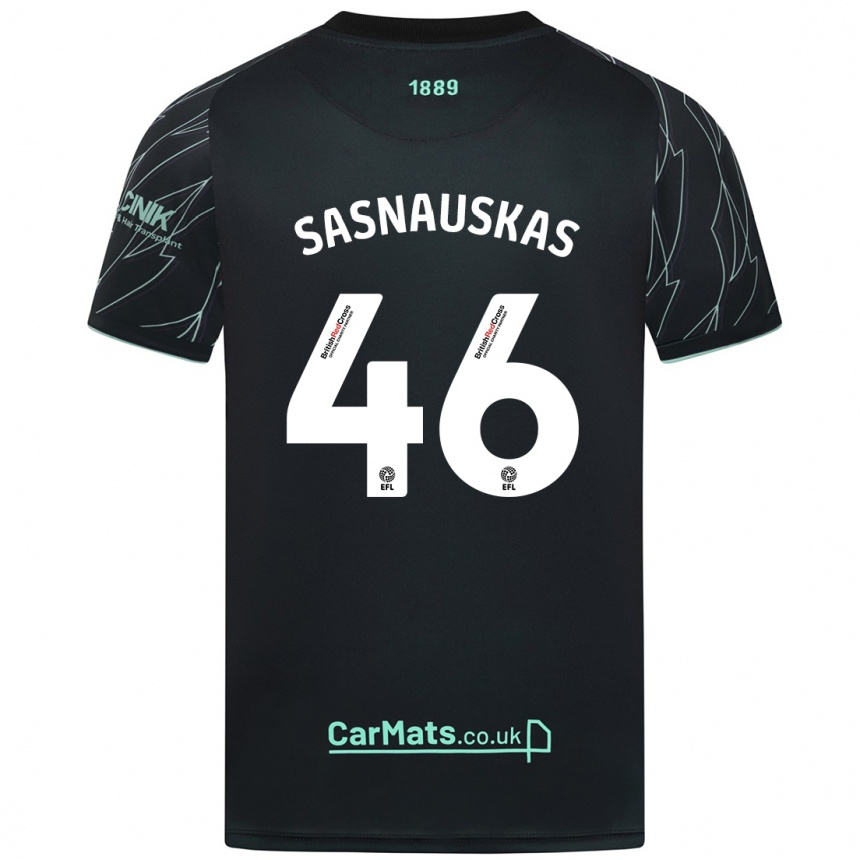 Niño Fútbol Camiseta Dovydas Sasnauskas #46 Negro Verde 2ª Equipación 2024/25 México