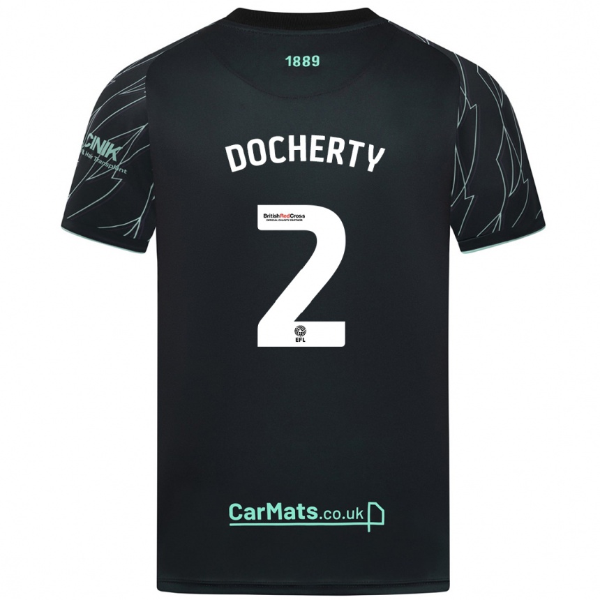 Niño Fútbol Camiseta Charley Docherty #2 Negro Verde 2ª Equipación 2024/25 México