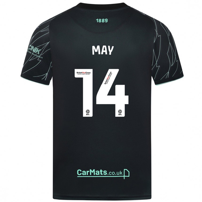 Niño Fútbol Camiseta Ellie May #14 Negro Verde 2ª Equipación 2024/25 México