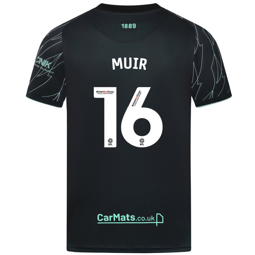 Niño Fútbol Camiseta Chene Muir #16 Negro Verde 2ª Equipación 2024/25 México