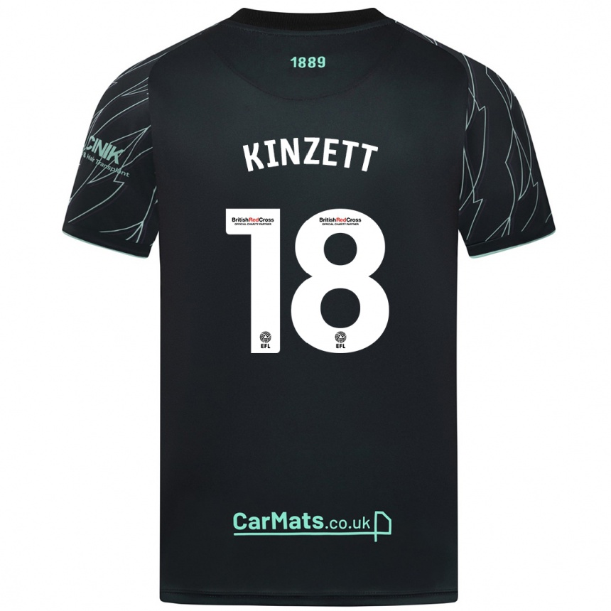 Niño Fútbol Camiseta Ella Kinzett #18 Negro Verde 2ª Equipación 2024/25 México