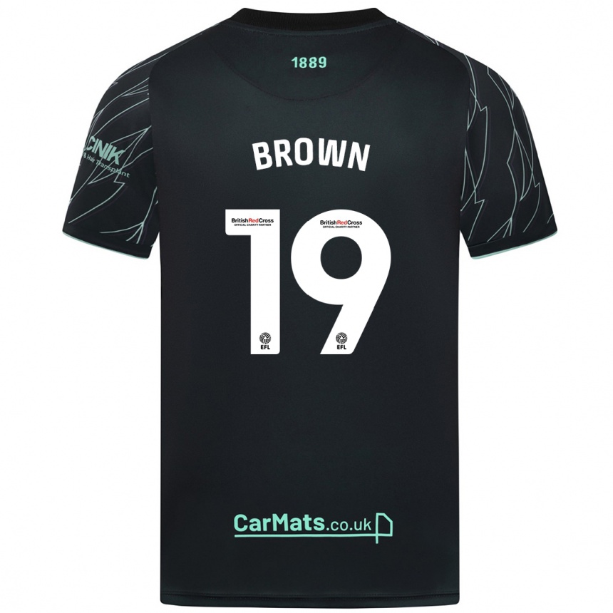 Niño Fútbol Camiseta Alanta Brown #19 Negro Verde 2ª Equipación 2024/25 México