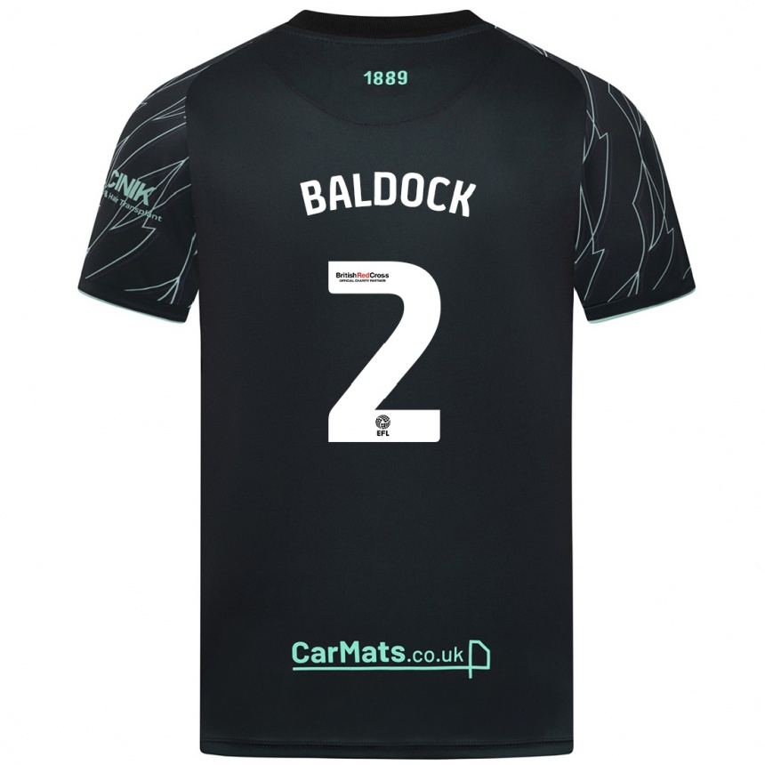 Niño Fútbol Camiseta George Baldock #2 Negro Verde 2ª Equipación 2024/25 México