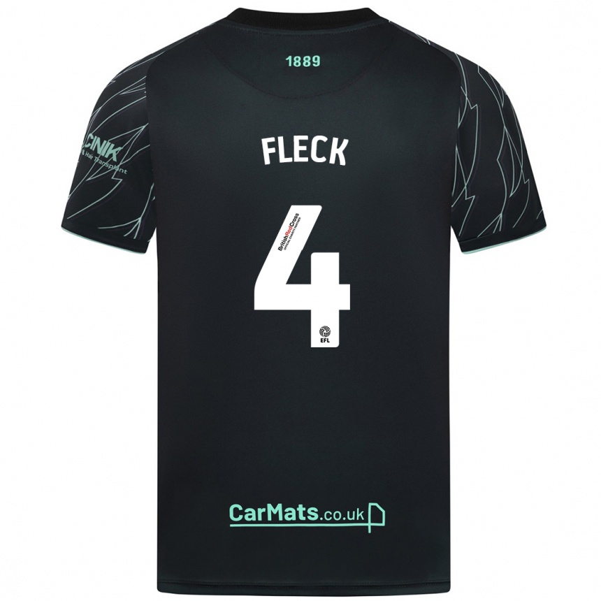 Niño Fútbol Camiseta John Fleck #4 Negro Verde 2ª Equipación 2024/25 México