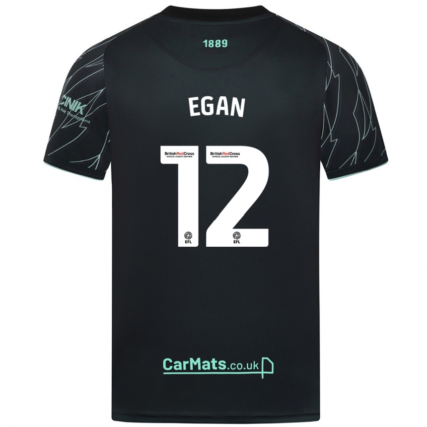 Niño Fútbol Camiseta John Egan #12 Negro Verde 2ª Equipación 2024/25 México