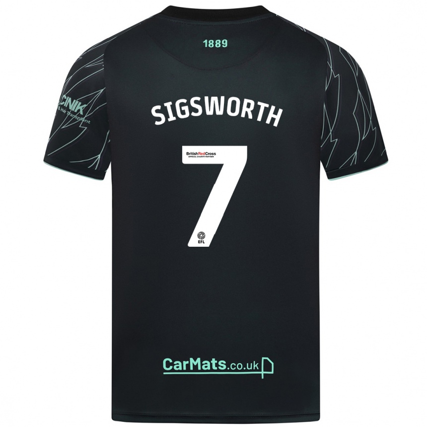 Niño Fútbol Camiseta Jess Sigsworth #7 Negro Verde 2ª Equipación 2024/25 México