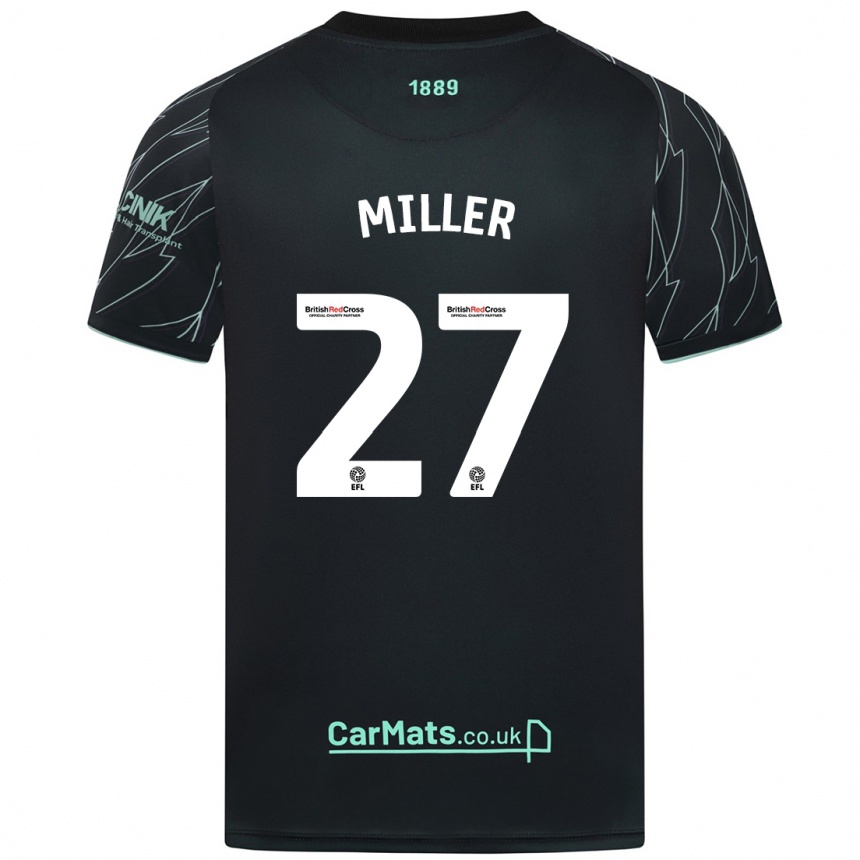 Niño Fútbol Camiseta Lara Miller #27 Negro Verde 2ª Equipación 2024/25 México