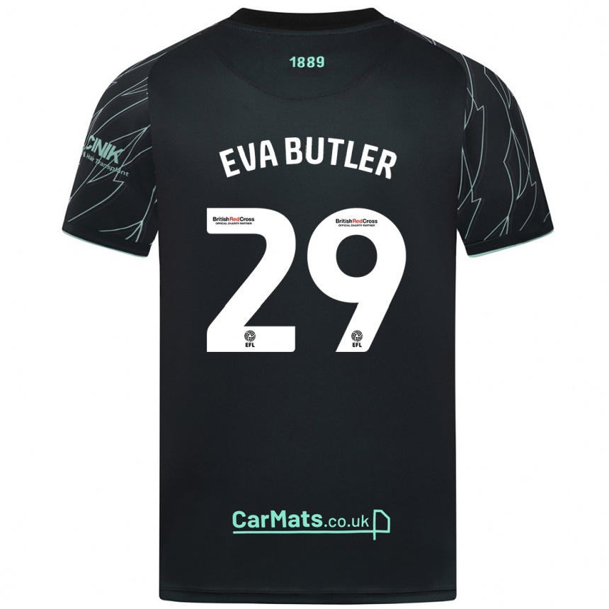 Niño Fútbol Camiseta Eva Butler #29 Negro Verde 2ª Equipación 2024/25 México