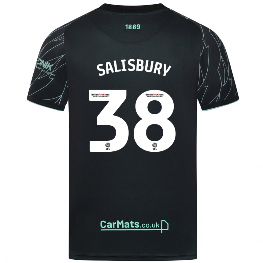 Niño Fútbol Camiseta Chloe Salisbury #38 Negro Verde 2ª Equipación 2024/25 México