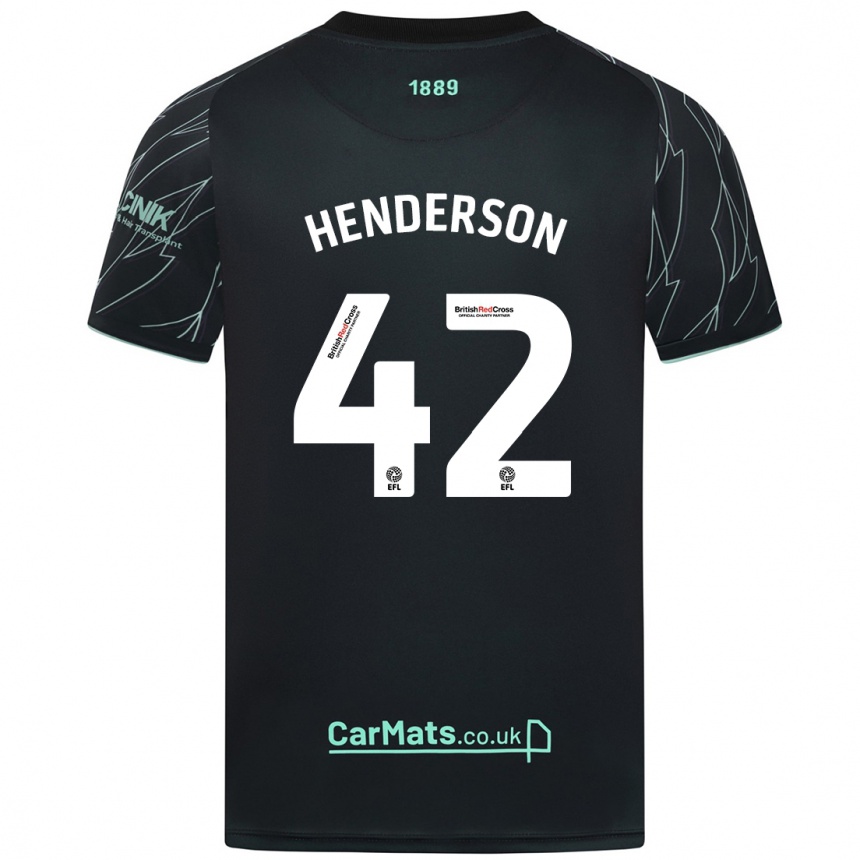 Niño Fútbol Camiseta Peyton Henderson #42 Negro Verde 2ª Equipación 2024/25 México