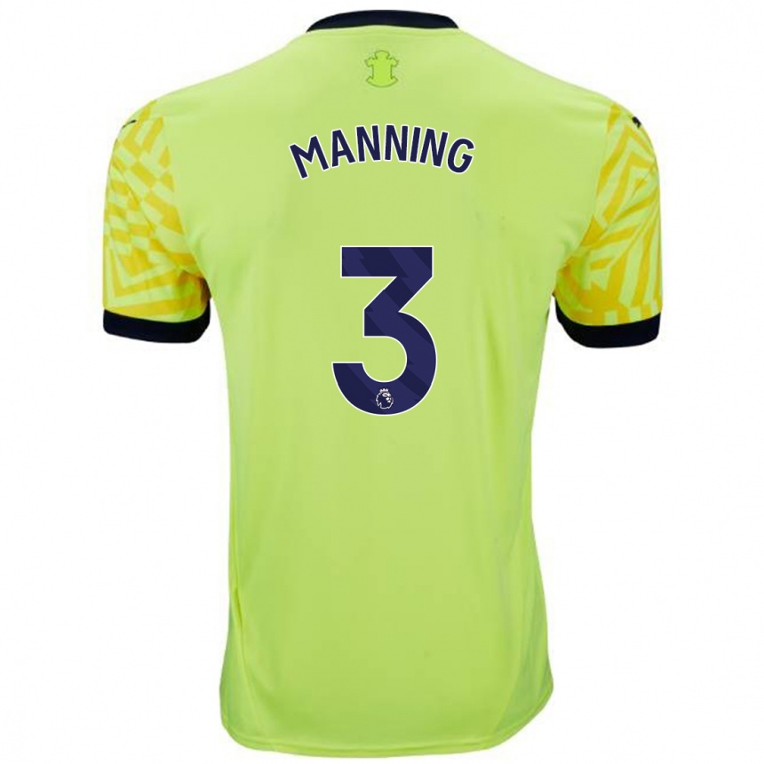 Niño Fútbol Camiseta Ryan Manning #3 Amarillo 2ª Equipación 2024/25 México