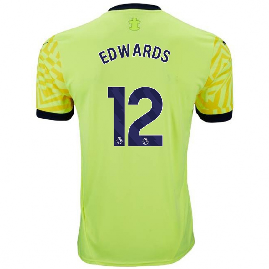 Niño Fútbol Camiseta Ronnie Edwards #12 Amarillo 2ª Equipación 2024/25 México