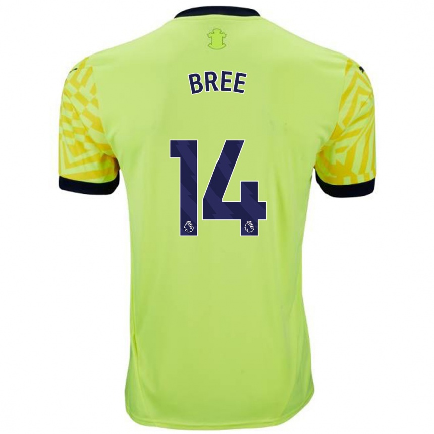 Niño Fútbol Camiseta James Bree #14 Amarillo 2ª Equipación 2024/25 México