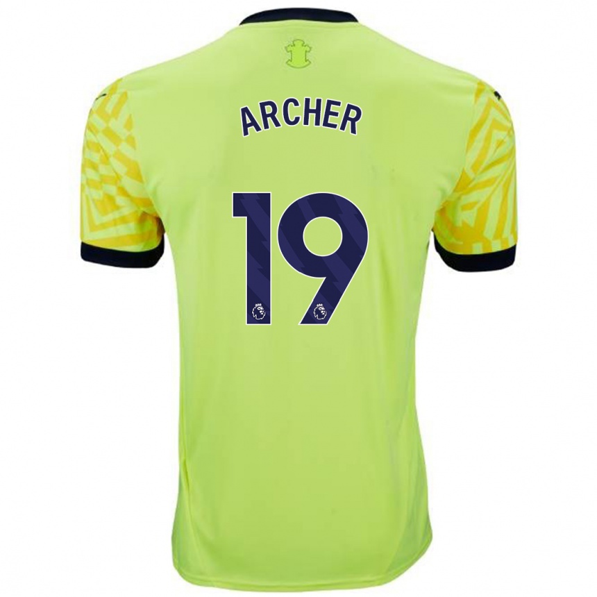 Niño Fútbol Camiseta Cameron Archer #19 Amarillo 2ª Equipación 2024/25 México