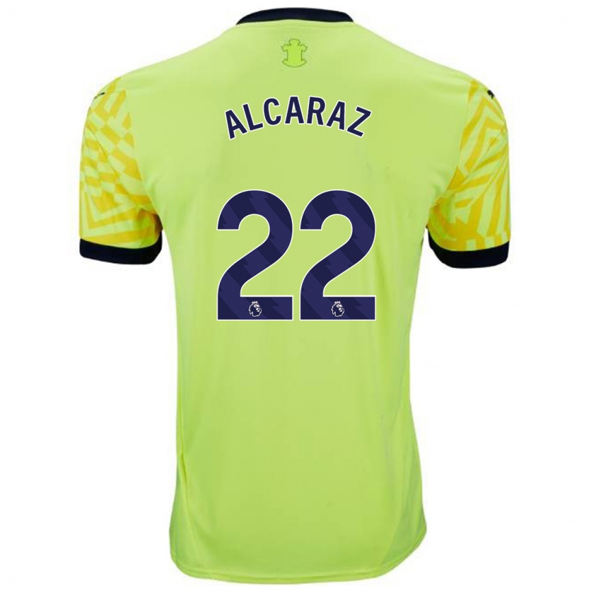 Niño Fútbol Camiseta Carlos Alcaraz #22 Amarillo 2ª Equipación 2024/25 México