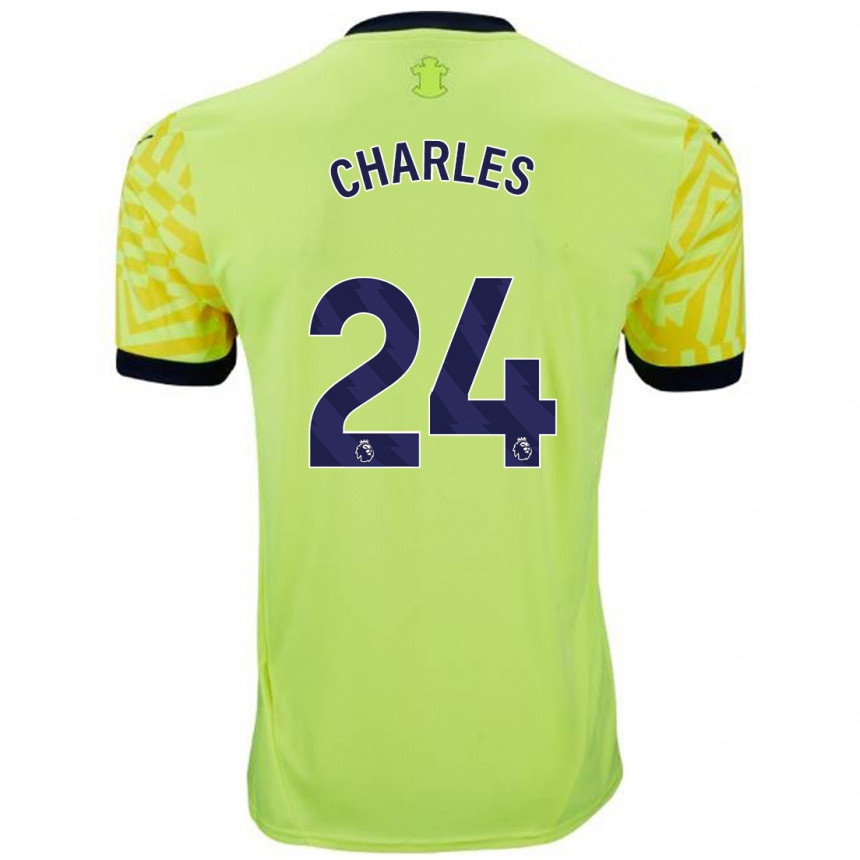 Niño Fútbol Camiseta Shea Charles #24 Amarillo 2ª Equipación 2024/25 México