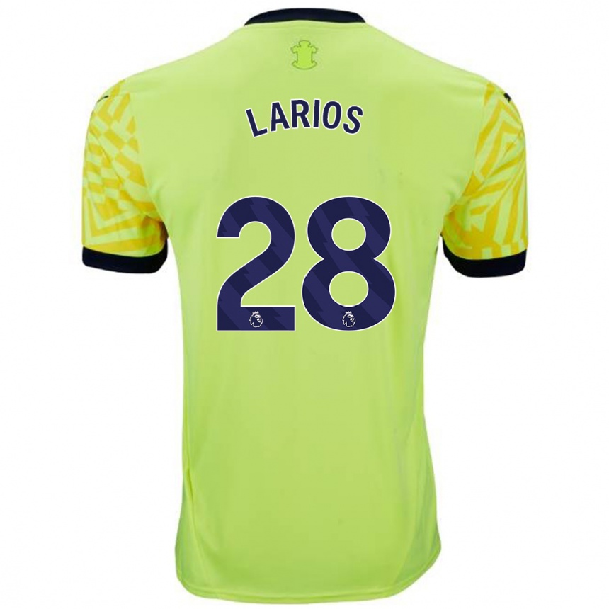 Niño Fútbol Camiseta Juan Larios #28 Amarillo 2ª Equipación 2024/25 México