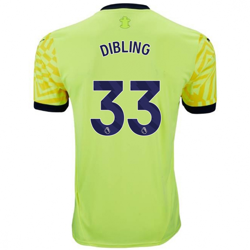 Niño Fútbol Camiseta Tyler Dibling #33 Amarillo 2ª Equipación 2024/25 México