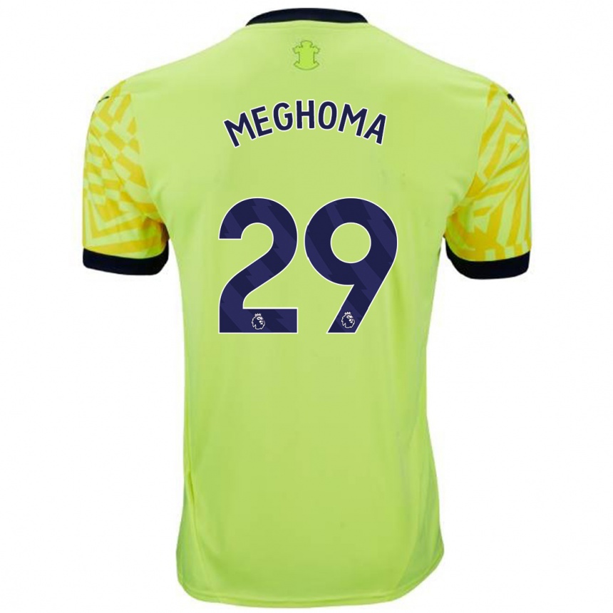 Niño Fútbol Camiseta Jayden Meghoma #29 Amarillo 2ª Equipación 2024/25 México