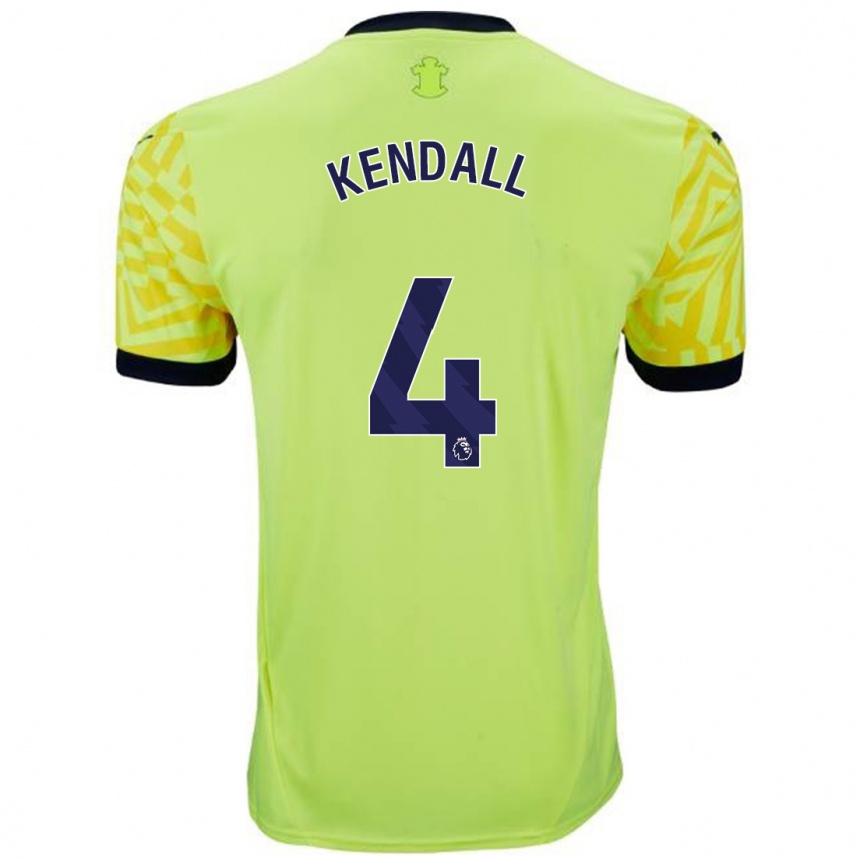 Niño Fútbol Camiseta Lucia Kendall #4 Amarillo 2ª Equipación 2024/25 México