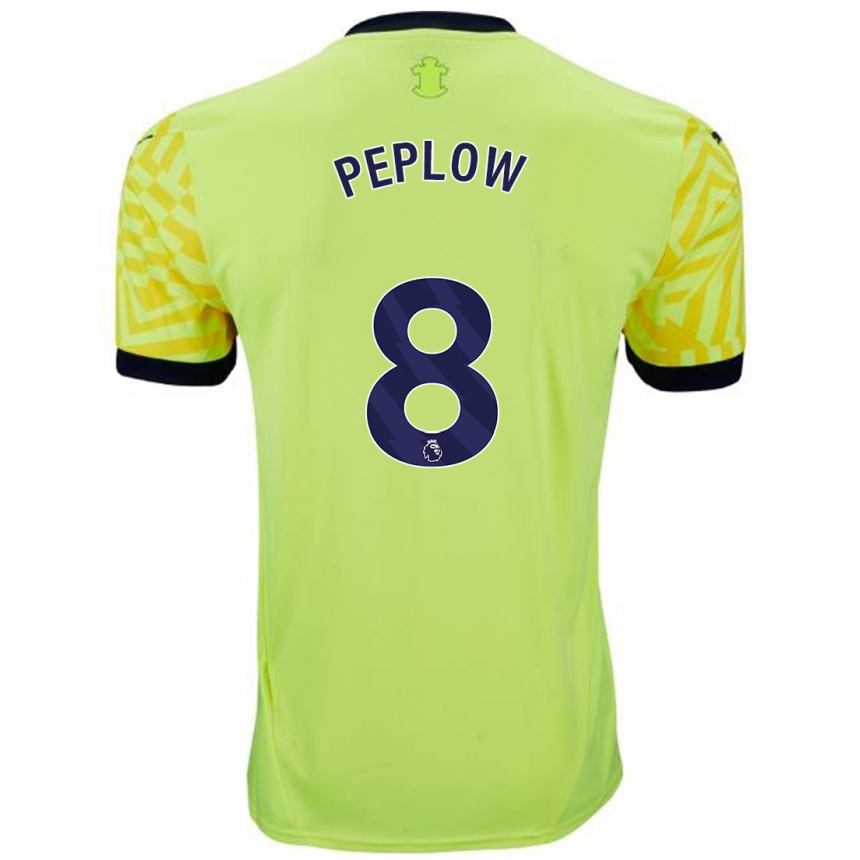 Niño Fútbol Camiseta Chloe Peplow #8 Amarillo 2ª Equipación 2024/25 México