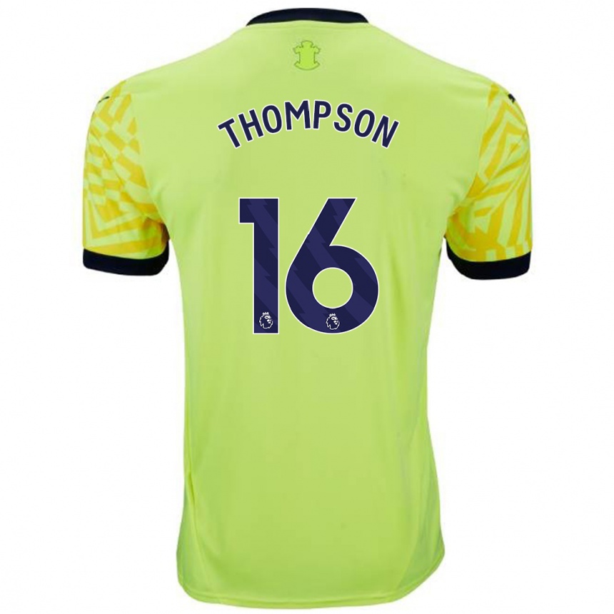 Niño Fútbol Camiseta Emma Thompson #16 Amarillo 2ª Equipación 2024/25 México