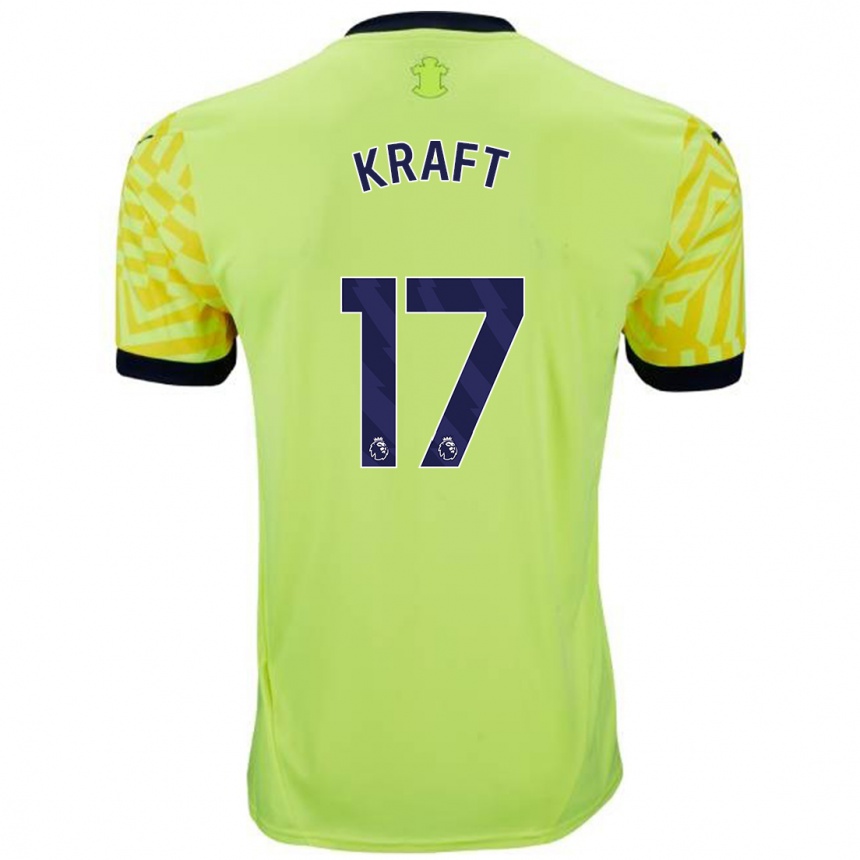 Niño Fútbol Camiseta Emily Kraft #17 Amarillo 2ª Equipación 2024/25 México